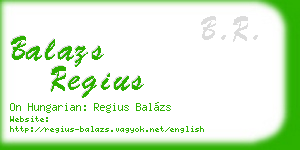 balazs regius business card